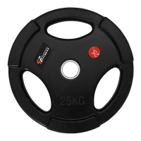 OBCIĄŻENIE OLIMPIJSKIE W GUMIE Z UCHWYTAMI - BLACK 25 kg/51,5 mm