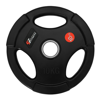 OBCIĄŻENIE OLIMPIJSKIE W GUMIE Z UCHWYTAMI - BLACK 10 kg/51,5 mm