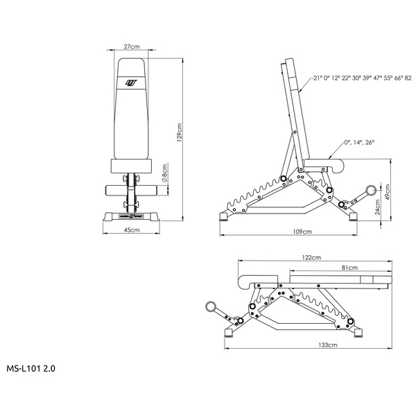 Ławka dwustronna MS-L101 2.0 - Marbo Sport