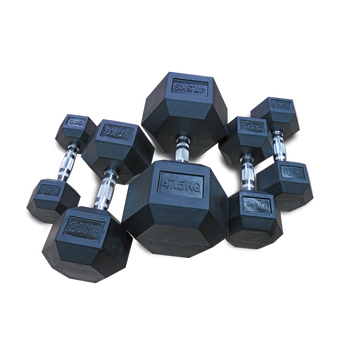 ZESTAW HANTLI  OGUMOWANYCH SZEŚCIOKĄTNYCH HEX 2,5 kg - 25 kg AC-170A