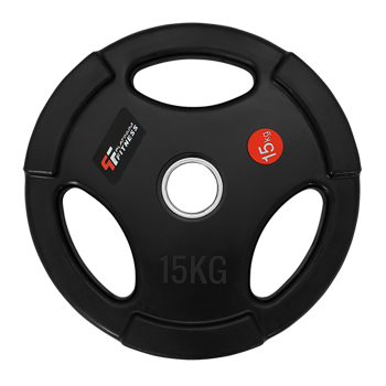 OBCIĄŻENIE OLIMPIJSKIE W GUMIE Z UCHWYTAMI - BLACK 15 kg/51,5 mm