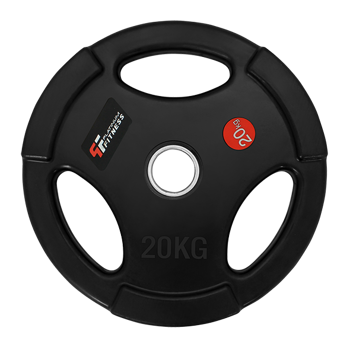 OBCIĄŻENIE OLIMPIJSKIE W GUMIE Z UCHWYTAMI - BLACK 20 kg/51,5 mm