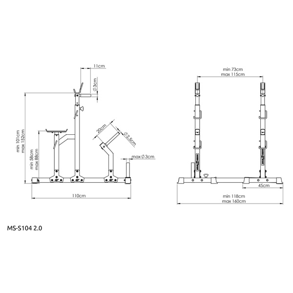Stojaki łączone z asekuracją MS-S104 2.0 - Marbo Sport