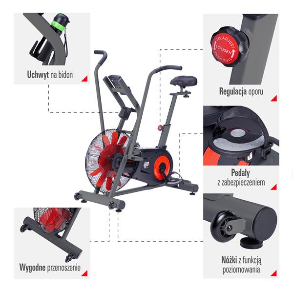 MP8880 ROWER STACJONARNY POWIETRZNY HMS PREMIUM